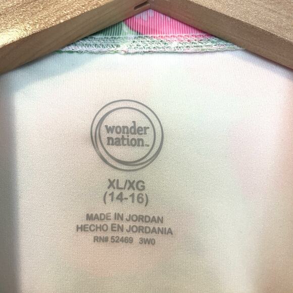 Tropical Floral Long Sleeve Zip Bodysuit Rashguard One Piece Swimsuit Girls XL - Picture 5 of 5